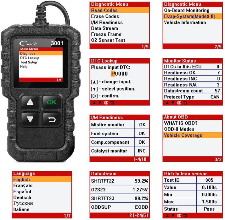 Launch CReader CR3001 Universal OBD2 Code Reader