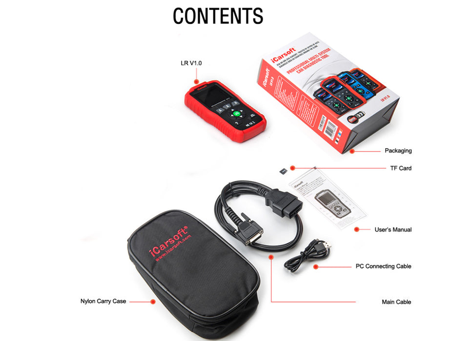 iCarsoft LR V1.0 Auto Diagnostic Tool for Land Rover & Jaguar