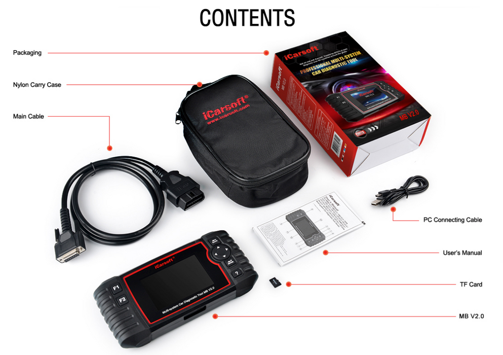 iCarsoft MB V2.0 Auto Diagnostic Tool for Mercedes-Benz